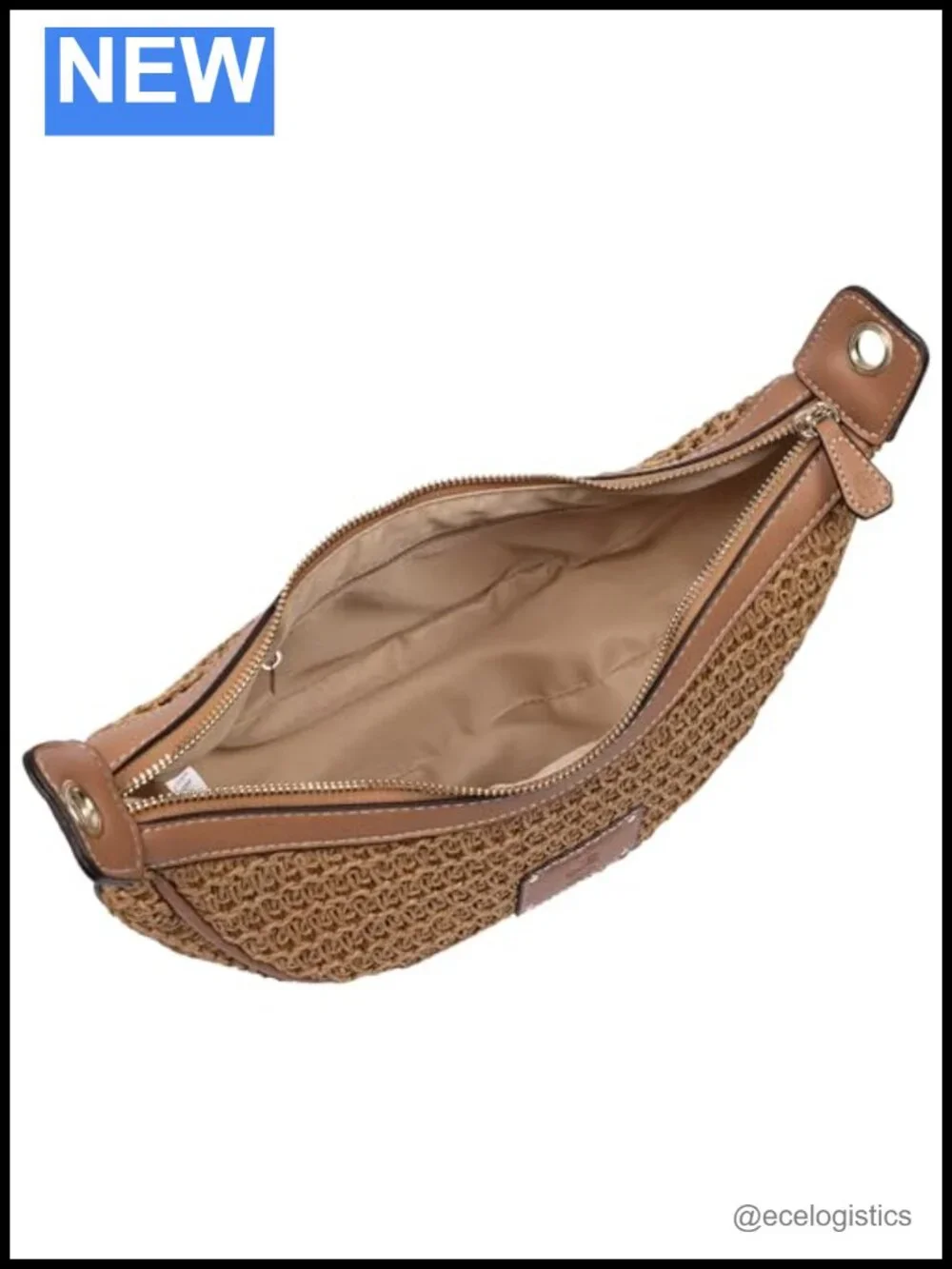 Woven Hobo Bag with Gold Hardware Adjustable Shoulder Strap